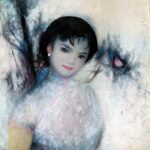 mid-century-Hu-Chi-Chung-Beautiful-Pretty-Oriental-girl-oil-painting