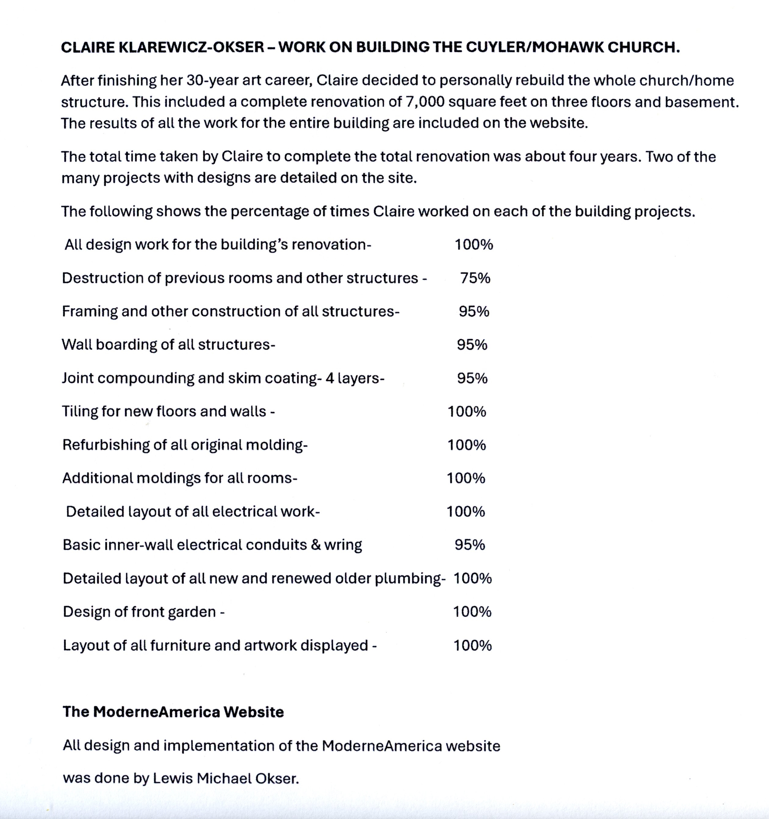 Claire Klarewicz-Okser  – Work on Cuyler-Mohawk Building